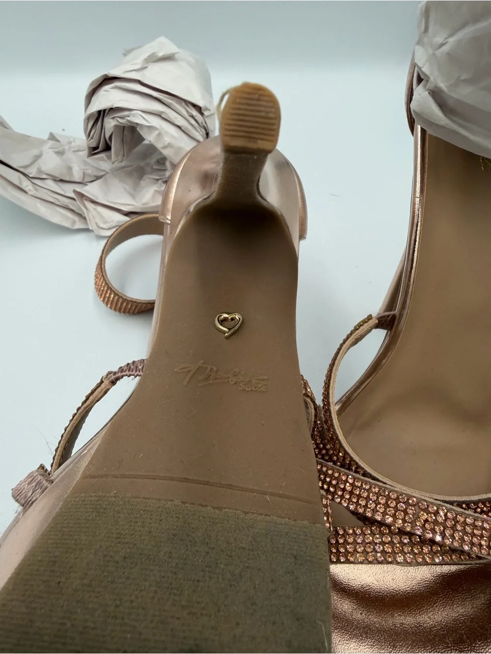 Thalia Sodi Rose Gold Rhinestone Platform Sandals - Picture 5 of 11